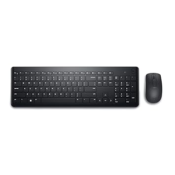Dell KM3322W Wireless Keyboard and Mouse Combo | 2.4GHz | Anti-Fade Keys | 6 Multimedia Shortcuts | Optical LED Mouse | Tilt Legs | Black | 1 Year Warranty