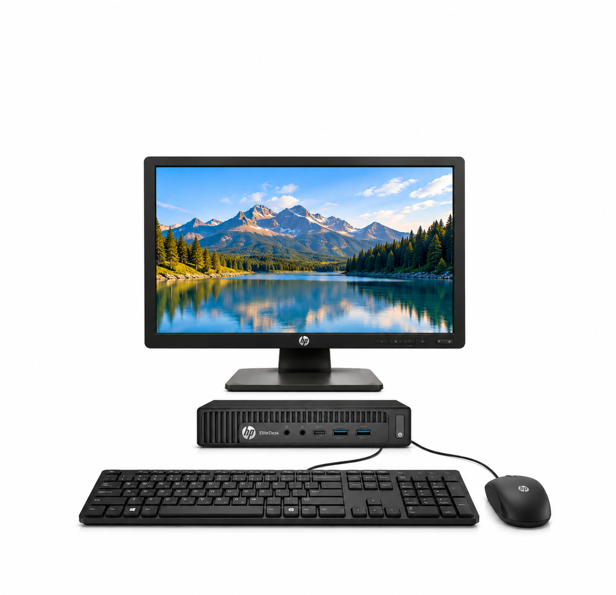 HP EliteDesk 800 G2 Mini PC AIO Set | Intel Core i5 6th Gen | 19 Inch HD Monitor | Windows 11 Pro | MS Office | Wi-Fi | Keyboard & Mouse | 1 Year Warranty | Refurbished