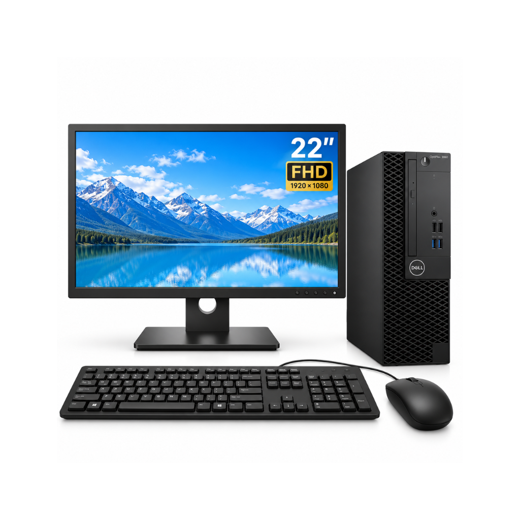 Dell OptiPlex 3060 USFF AIO Set | i7 8th Gen | New 22 Inch FHD Monitor | Windows 11 Pro | 1 Year Warranty | Refurbished