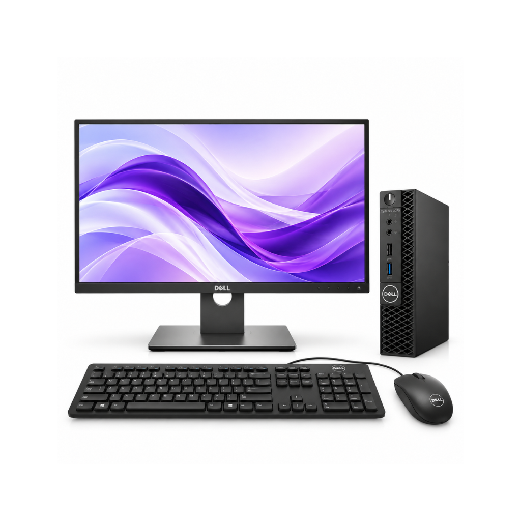 Dell OptiPlex 3070 Tiny PC AIO Set | i5 9th Gen | 22 Inch IPS Monitor | Windows 11 Pro | 1 Year Warranty | Refurbished