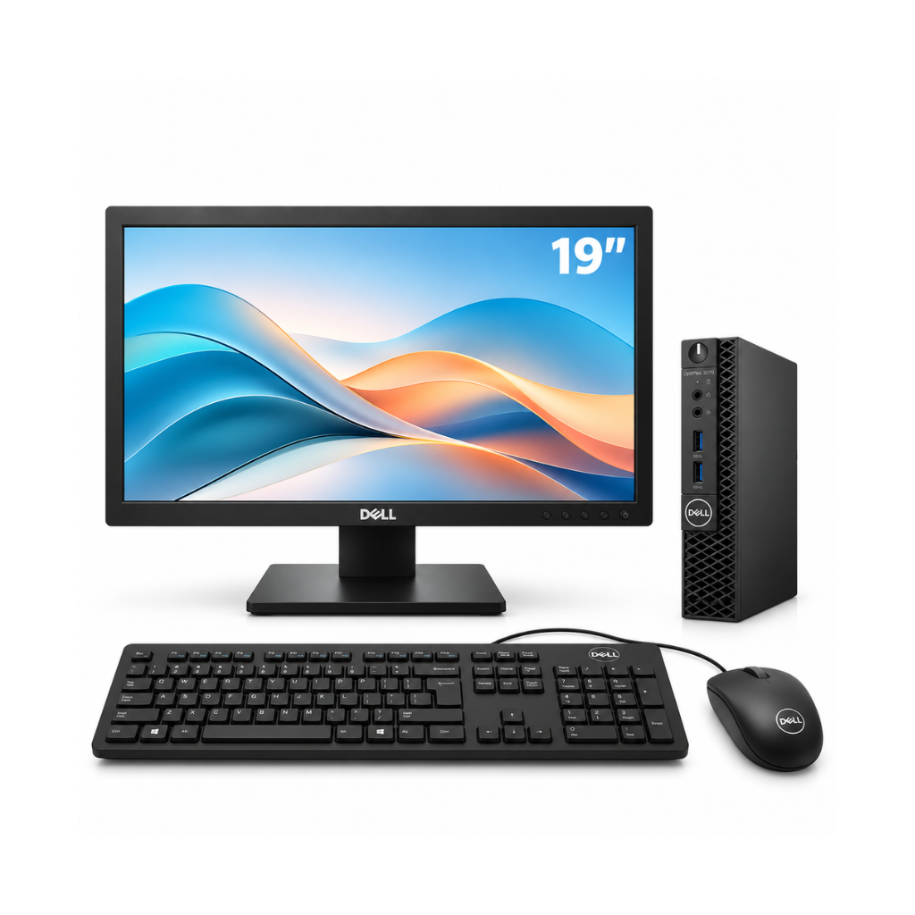 Dell OptiPlex 3070 Mini PC Full Set | Intel Core i3 9th Gen | 19" Monitor | Windows 11 Pro | 1 Year Warranty | Refurbished