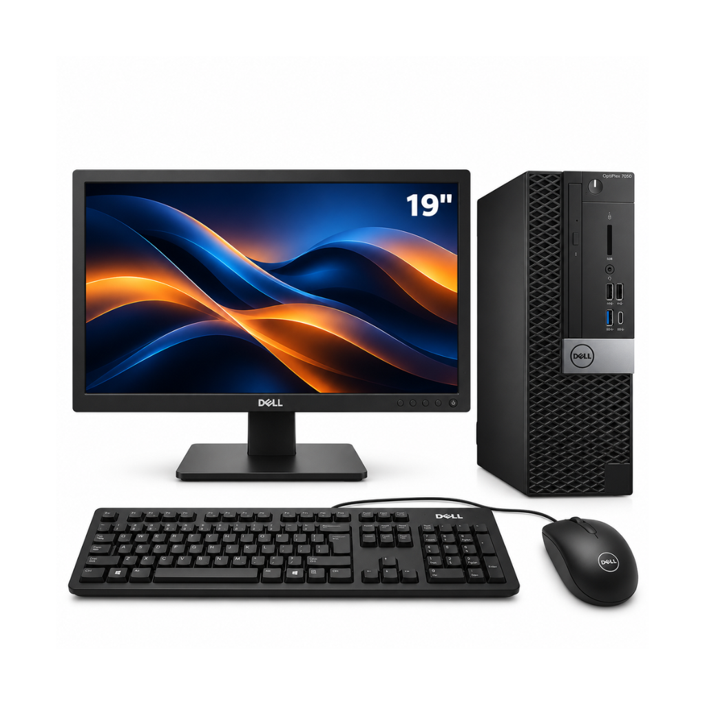 Dell OptiPlex 7050 Ultra Small Form Factor (USFF) Desktop PC Full Set | Intel Core i5 7th Gen | 19" Monitor | Windows 11 Pro | 1 Year Warranty | Refurbished