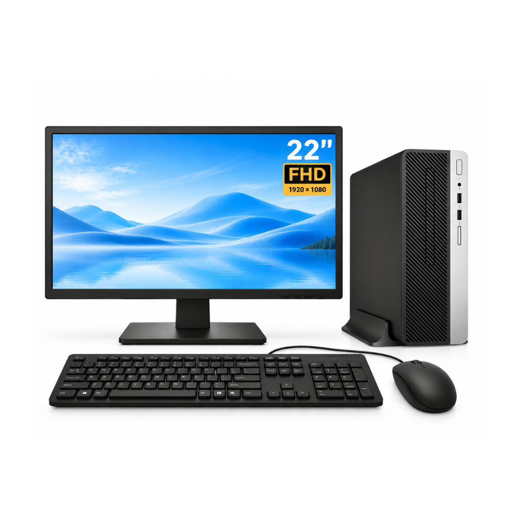 HP ProDesk 400 G4 USFF AIO Set | i7 8th Gen | New 22 Inch FHD Monitor | Windows 11 Pro | 1 Year Warranty | Refurbished
