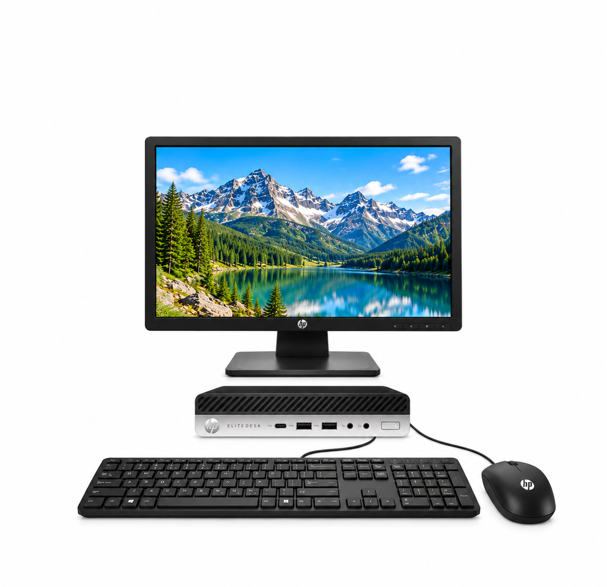 HP EliteDesk 800 G3 Mini PC AIO Set | Intel Core i3 7th Gen | 19 Inch HD Monitor | Windows 11 Pro | MS Office | Wi-Fi | Keyboard & Mouse | 1 Year Warranty | Refurbished