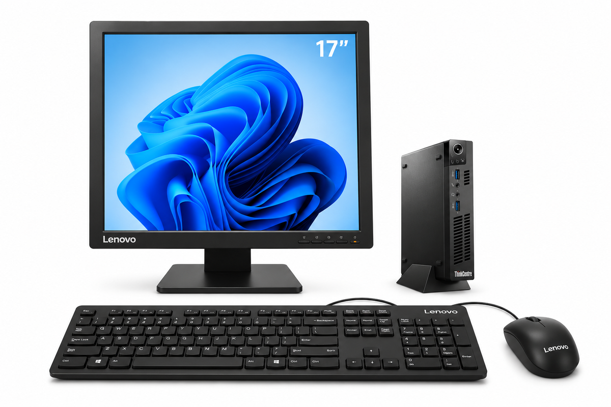 Lenovo ThinkCentre M72 Mini PC Full Set | Intel Core i3 3rd Gen | 17" HD Monitor | Windows 10 Pro | 6 Months / 1 Year Warranty | Refurbished