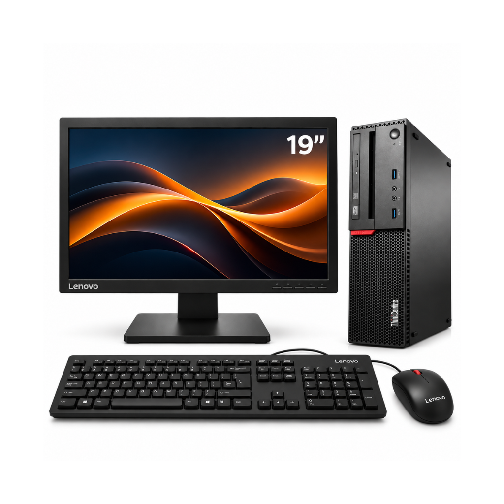 Lenovo ThinkCentre M700 Small Form Factor (SFF) Desktop PC Full Set | Intel Core i7 6th Gen | 19" Monitor | Windows 11 Pro | 1 Year Warranty | Refurbished
