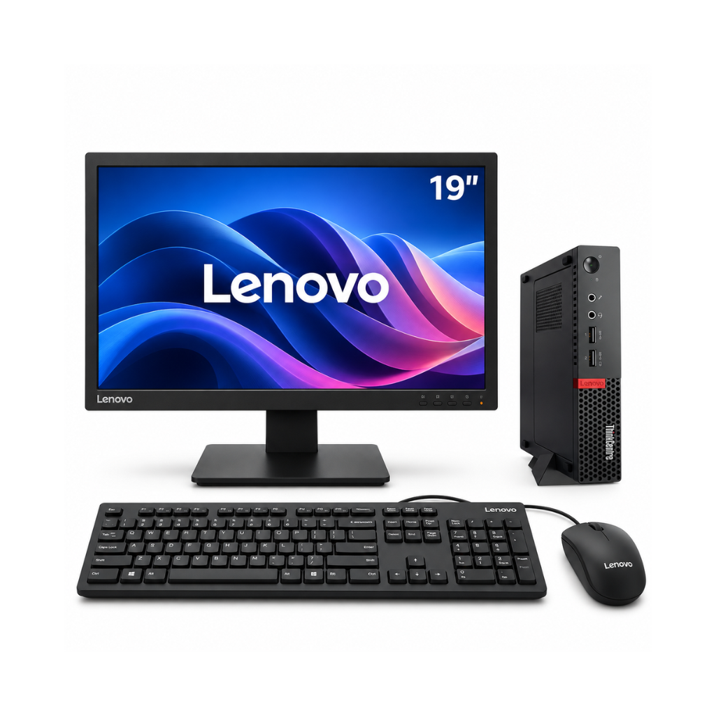 Lenovo ThinkCentre M710q Mini PC Full Set | Intel Core i3 7th Gen | 19" Monitor | Windows 11 Pro | 1 Year Warranty | Refurbished