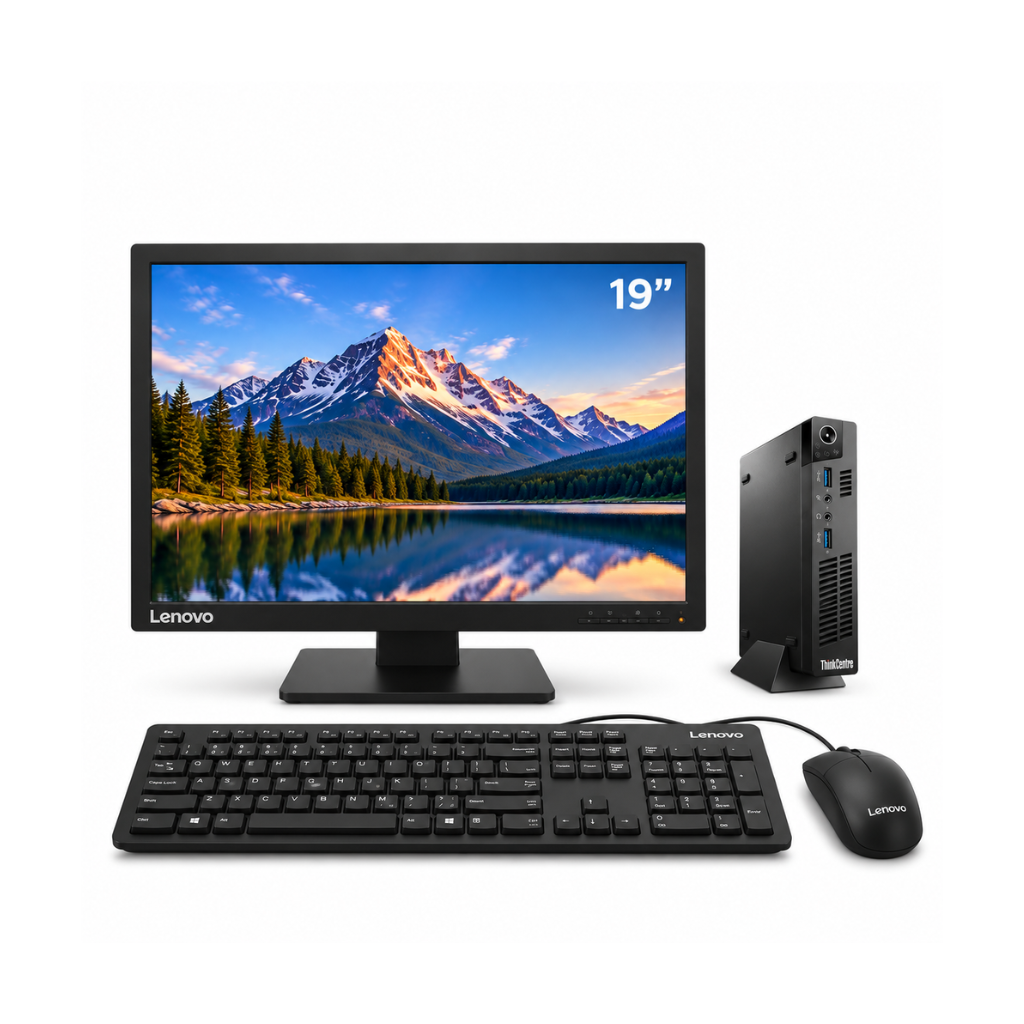 Lenovo ThinkCentre M72 Mini PC Full Set | Intel Core i5 3rd Gen | 19" Monitor | Windows 10 Pro | 1 Year Warranty | Refurbished