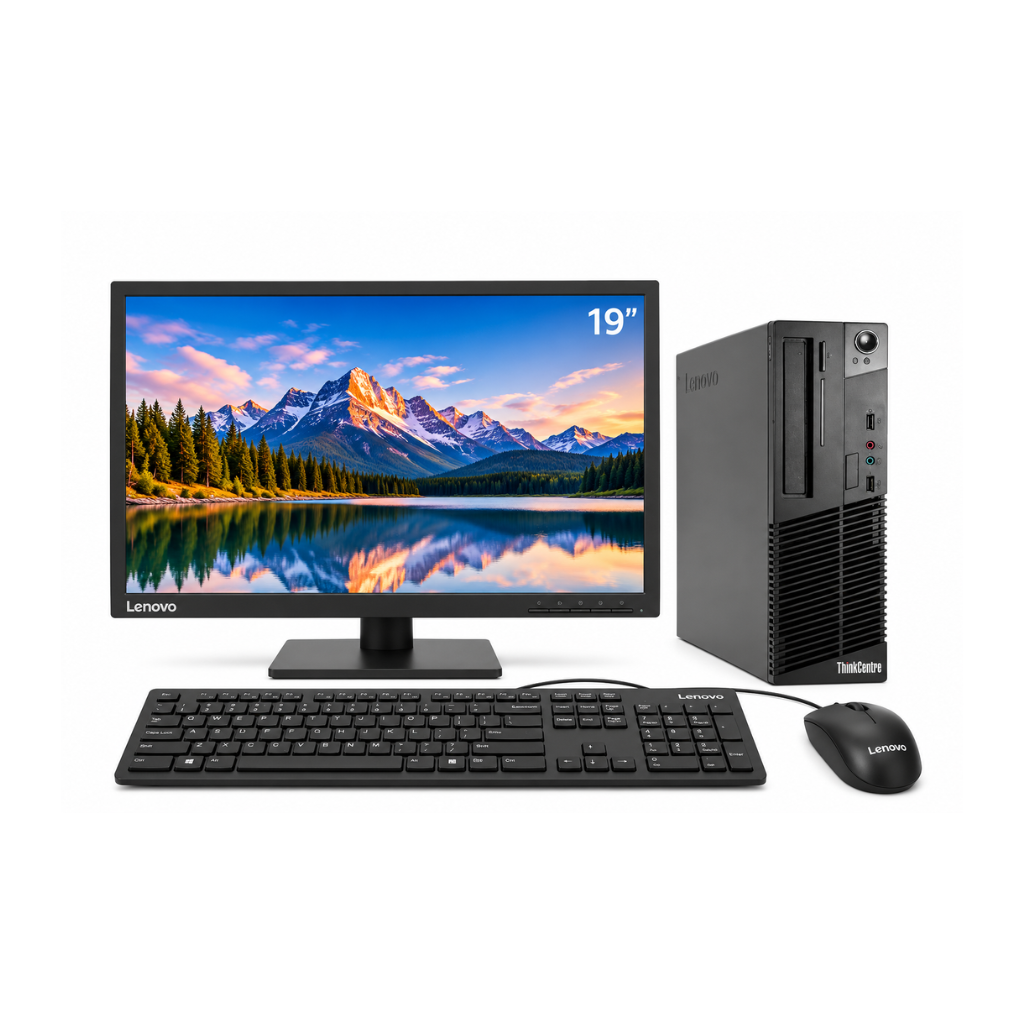 Lenovo ThinkCentre M91 Small Form Factor (SFF) Desktop PC Full Set | Intel Core i5 2nd Gen | 19" Monitor | Windows 10 Pro | 6 Months / 1 Year Warranty | Refurbished