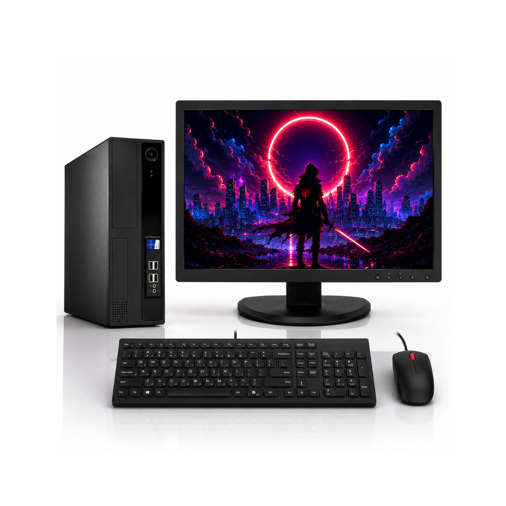 Acer Veriton M200 Small Form Factor (SFF) Gaming PC Full Set | AMD Ryzen 3 PRO 2200G | Radeon Vega 8 Graphics | 19" HD Monitor | Keyboard & Mouse | DDR4 RAM | SSD | Wi-Fi | 1 Year Warranty | Refurbished