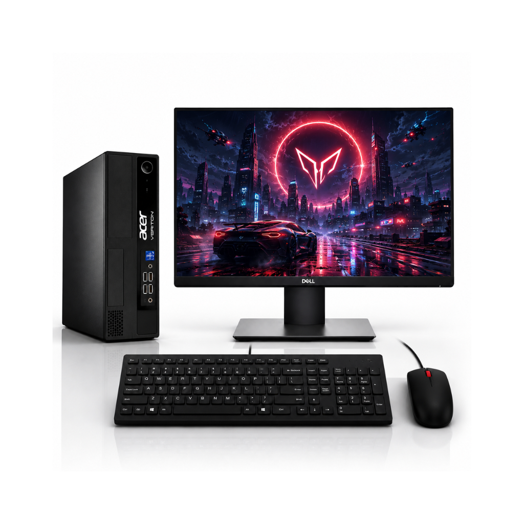 Acer Veriton M200 Small Form Factor (SFF) Gaming PC Full Set | AMD Ryzen 3 PRO 2200G | 2GB Dedicated Graphics | 22" IPS Full HD Monitor | Keyboard & Mouse | DDR4 RAM |Wi-Fi | 1 Year Warranty | Refurbished