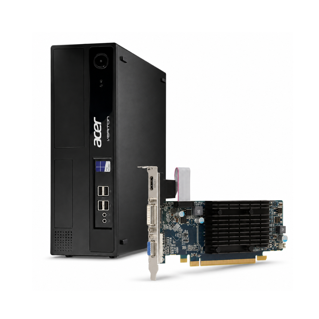 Acer Veriton M200 Small Form Factor (SFF) Gaming PC | AMD Ryzen 3 PRO 2200G | Radeon Vega 8 Graphics | DDR4 RAM | SSD | Windows 11 Pro | Wi-Fi | 1 Year Warranty | Refurbished