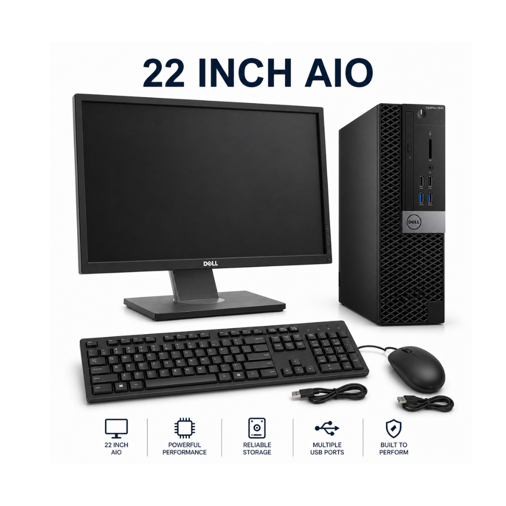Refurbished Dell OptiPlex 7040 SFF i7 6th Gen 19" AIO | 19" HD Monitor | Keyboard & Mouse | RAM & Storage Upgradable | Windows 11 | 1 Year Warranty